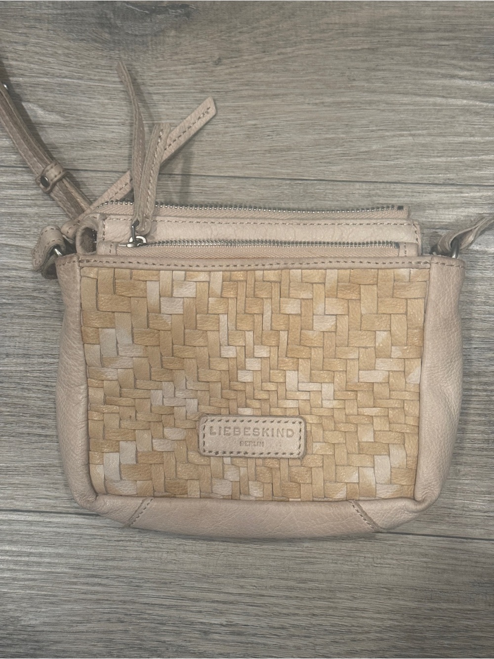 Liebeskind Beige Woven Leather Crossbody